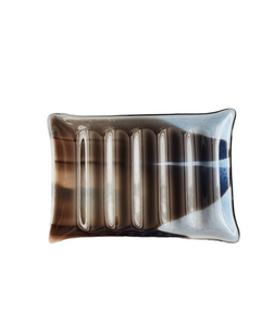 Ridged fused glass soap dish - Castell Apothecary